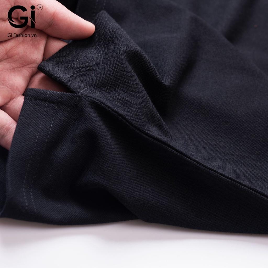 Áo polo nam màu đen, chất liệu Cotton co giãn 4 chiều thấm hút mồ hôi