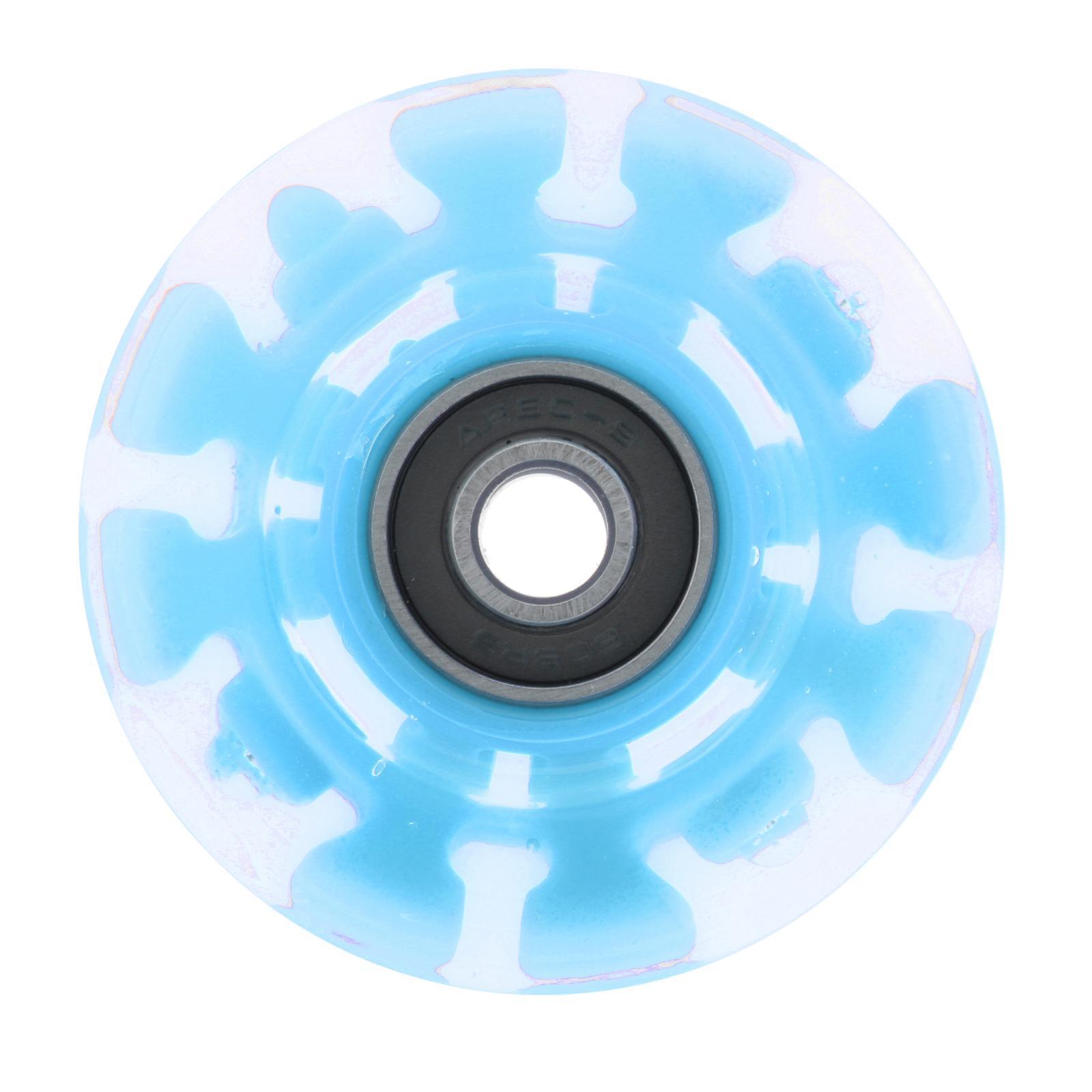 8x Luminous Roller Skate Wheels Light Up with Bearings Double Row Skateboard