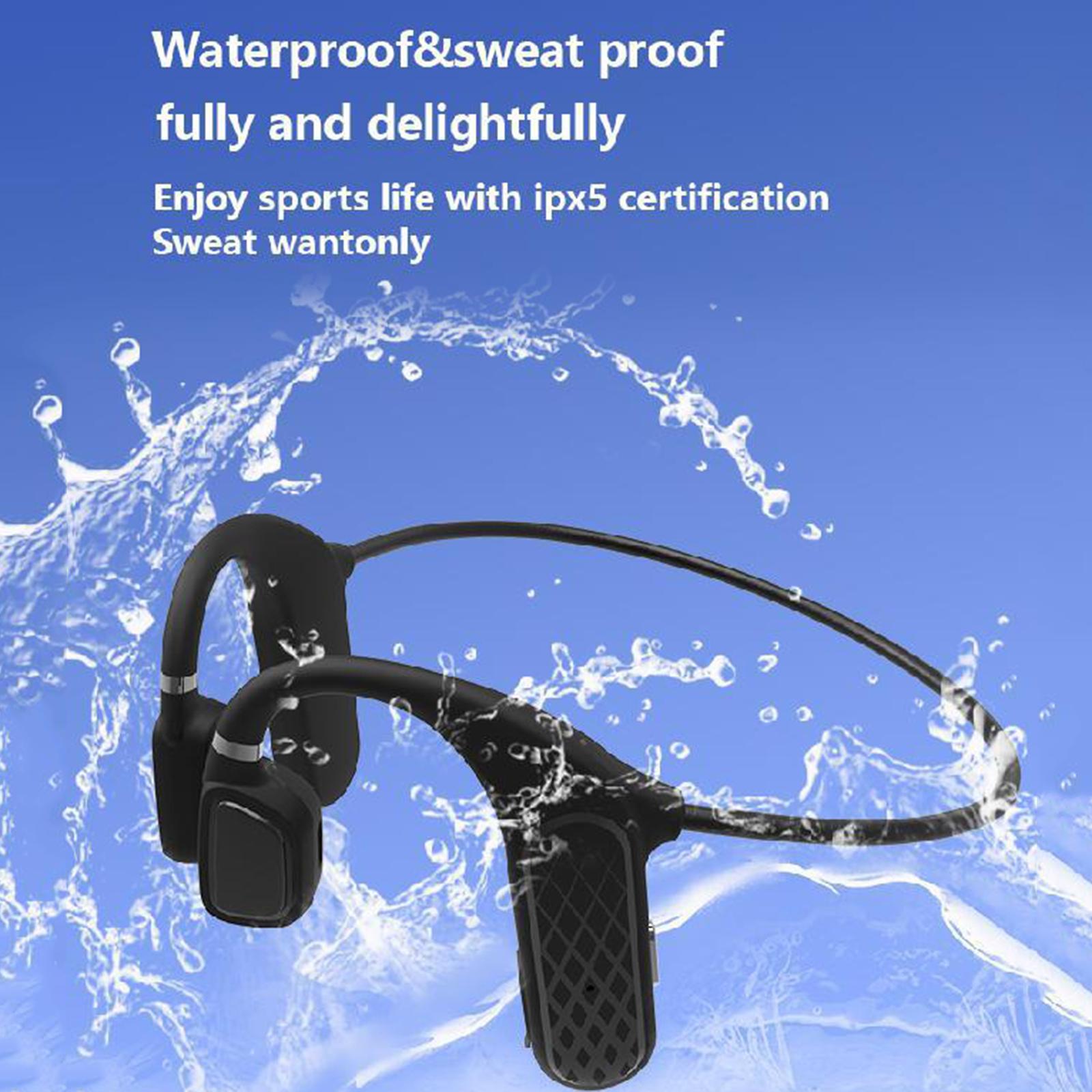 2xBluetooth Bone Conduction Headphones Stereo Sport Earphones Sweatproof