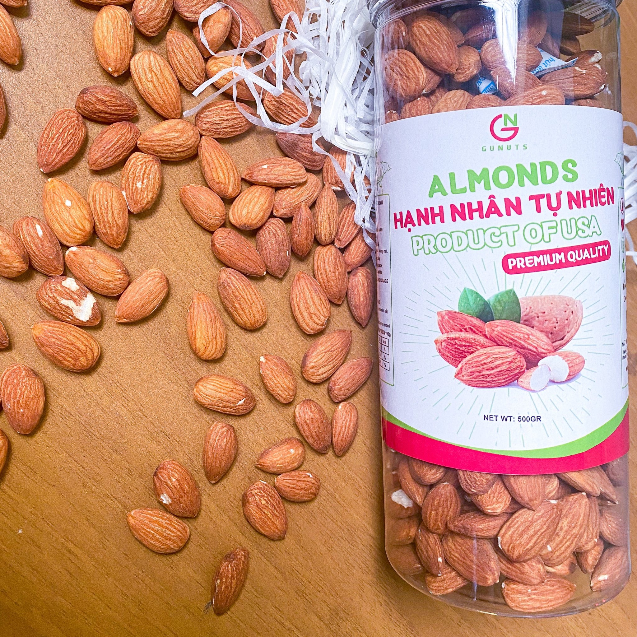 Hạt Hạnh Nhân Sấy Đã Tách Vỏ - Hạt Hạnh Nhân Mỹ - Hạnh Nhân Rang Chín Gunuts Giúp Bổ Sung DInh Dưỡng, Ăn Liền, Làm Granola 500gr