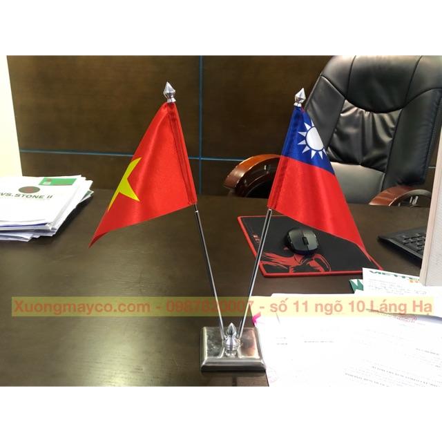 Cờ để bàn Việt Nam - Đài Loan inox đế đôi