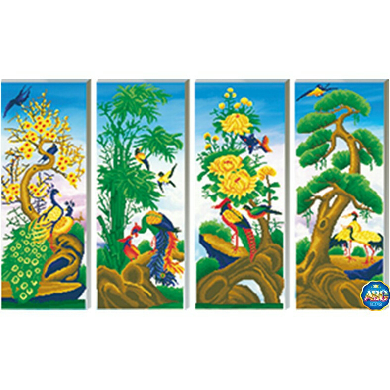 Tranh đính đá TỨ QUÝ CHƯA ĐÍNH