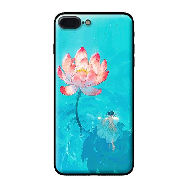Ốp in cho iPhone 8 Plus Thiếu Nữ Và Sen - Hàng chính hãng