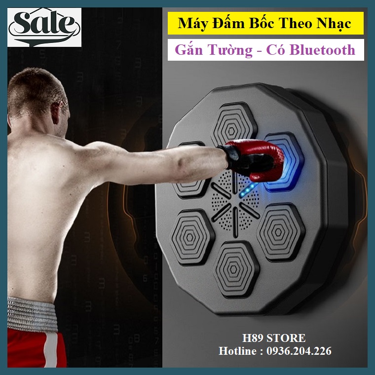 Máy đấm bốc theo nhạc treo tường thông minh có bluetooth - Thiết bị đấm bốc gắn tường đa năng Tặng Găng Tay