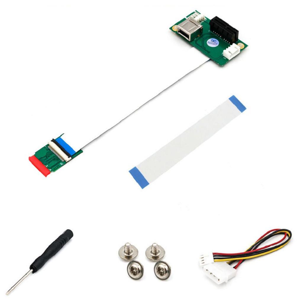 Replacement PCI-E X1 to NGFF M.2 Key A/E SSD Adapter w/ USB Port & FPC Cable