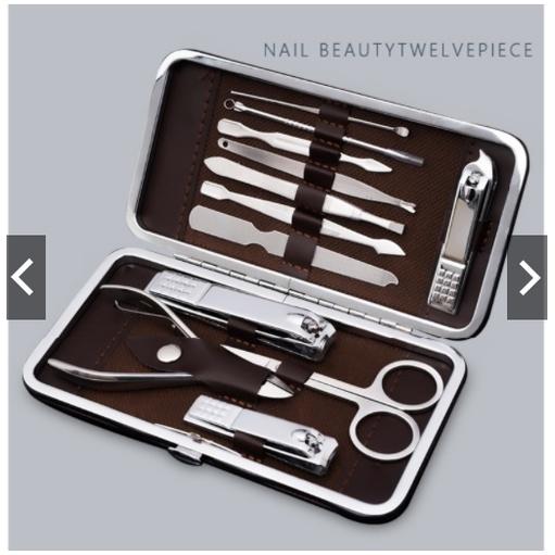 Bộ Cắt, Bấm Móng Tay Inox Hộp Da Cao Cấp Full Box Tiện Lợi