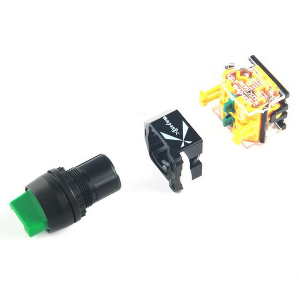 1 Piece Plastic Green LA22B-20X/3 Short Handle Control Device Button Switch