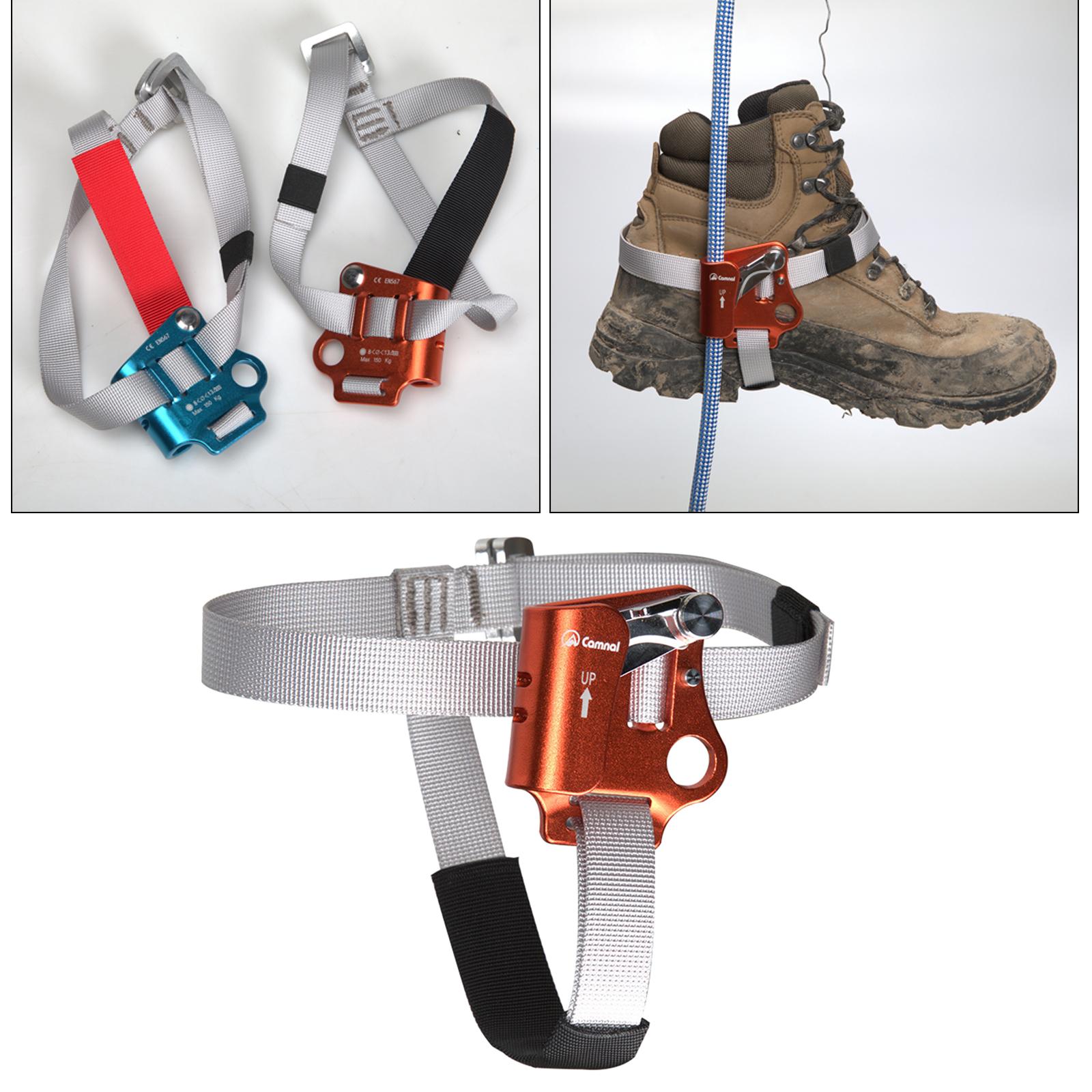 Outdoor Foot Ascender Left Right Foot Riser Rock Climbing Ascender Gear for 8-13mm Vertical Rope Tree Climbing Carving Outdoor Sports