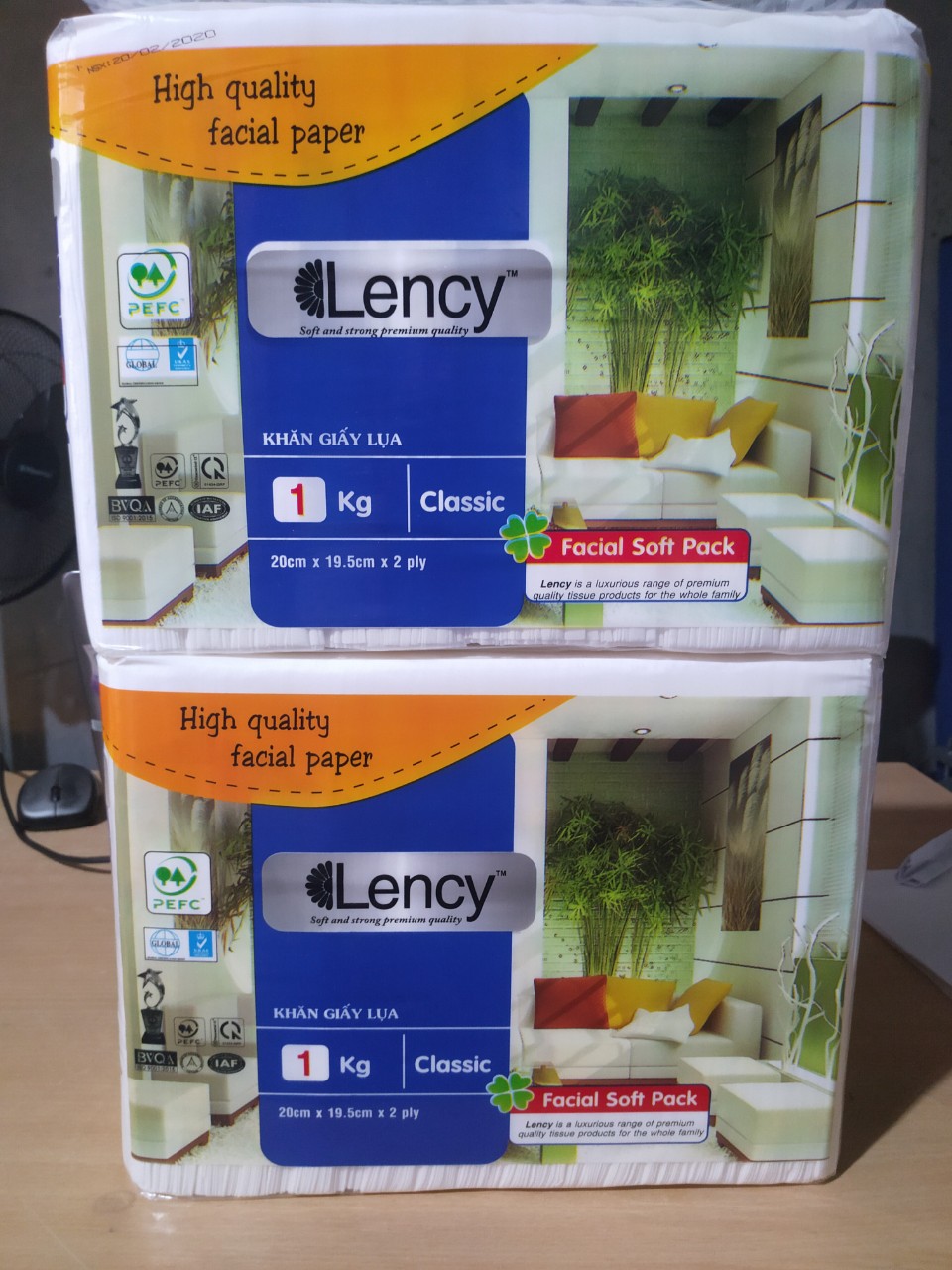 LỐC  04 TÚI KHĂN GIẤY LENCY LỤA 2 LỚP ( 1 KG/ TÚI)