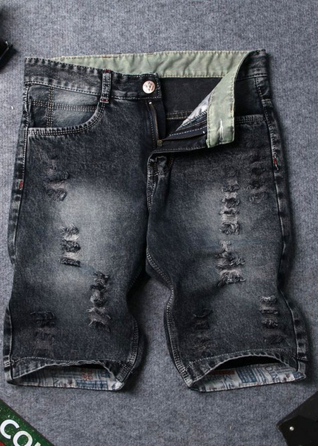 Quần short jean nam đen bạc Q415 Muidoi