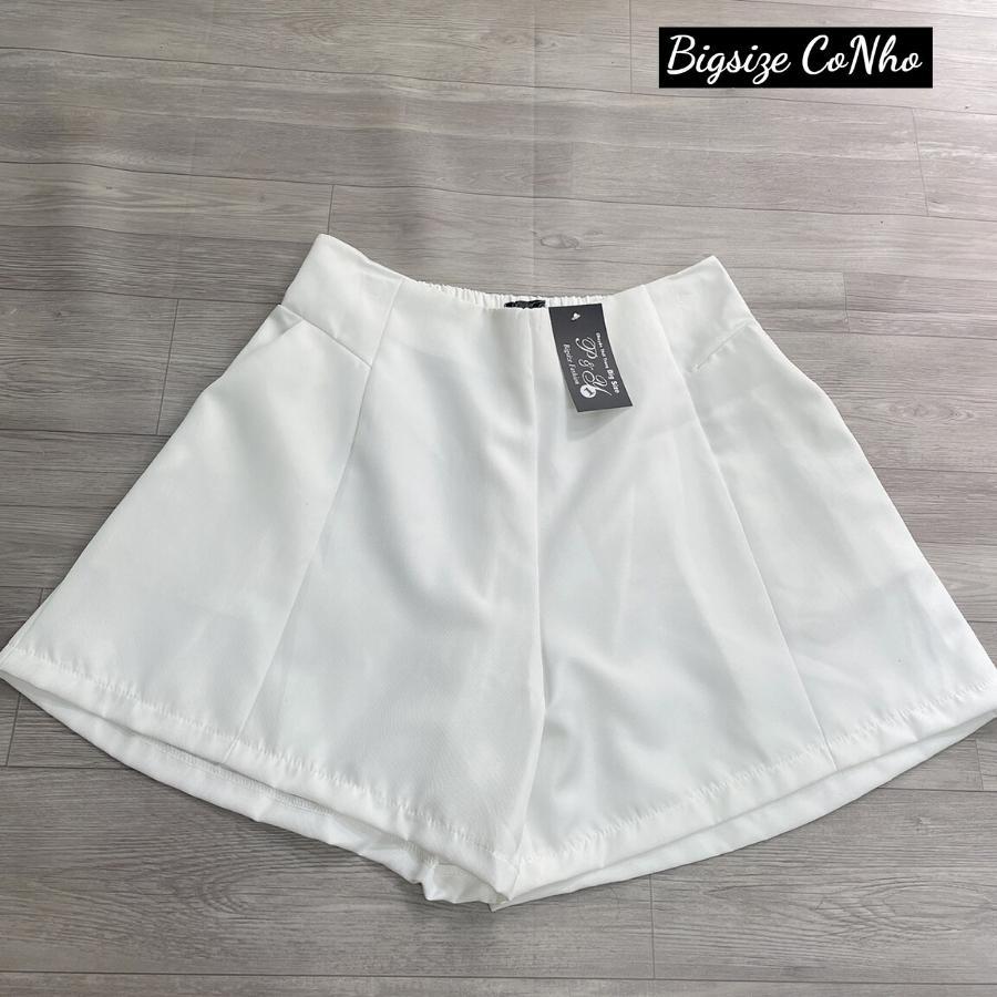 Quần đùi Bigsize Cô Nhỏ cho nữ lưng thun, Quần short nữ big size ngoại cỡ 55-100kg Q1 - MÀU TRẮNG