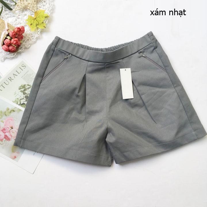 Quần đùi nữ freesize từ 45-52kg quần sọt nữ vải kaki thun - QNU11