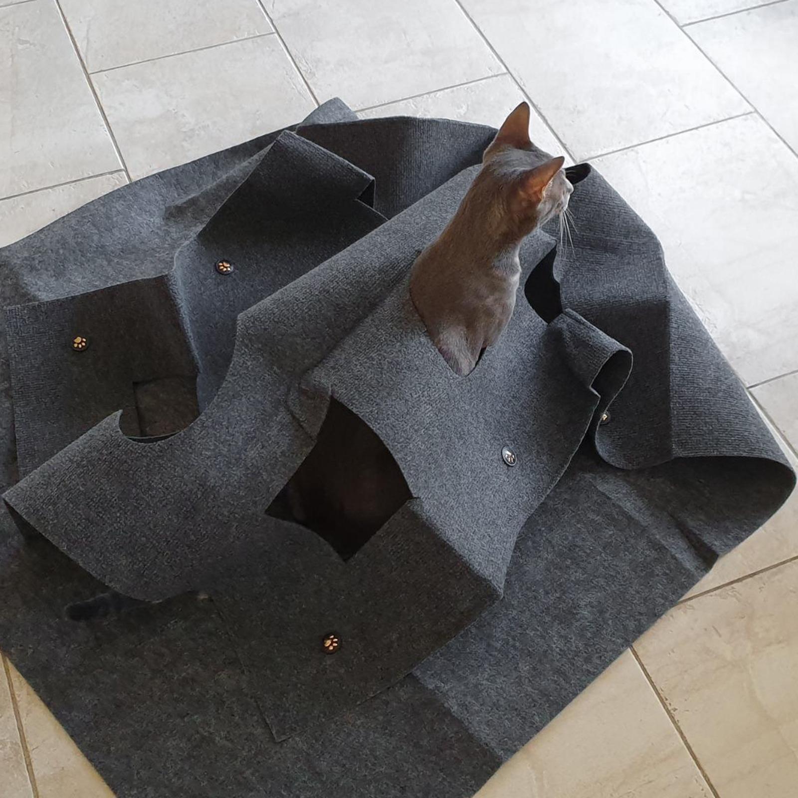 Collapsible Cat Toy Mat, Interactive Hideaway Supplies, Training Mat, Dog Cushion Mattress Blanket for Play Indoor Kitten Small Animals Cats