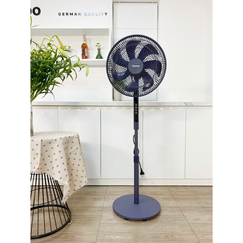 Quạt cây đứng Rapido, quạt 7 cánh điều khiển từ xa, hẹn giờ với 4 mức gió, công suất 60w, BH 1 năm - Hàng chính hãng