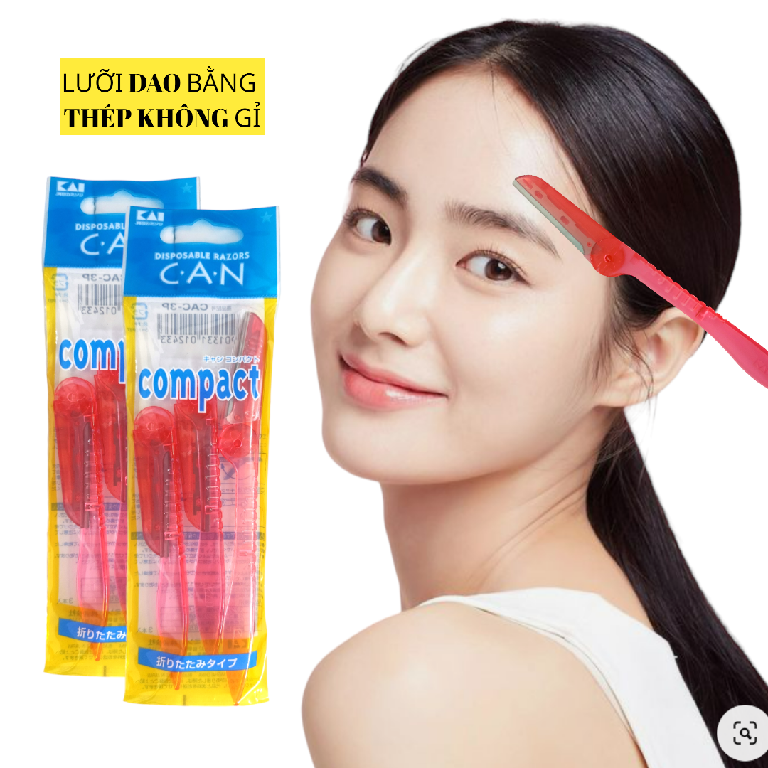 Dao Cạo Lông Mày Cán Gập KAI 01243 - 3P