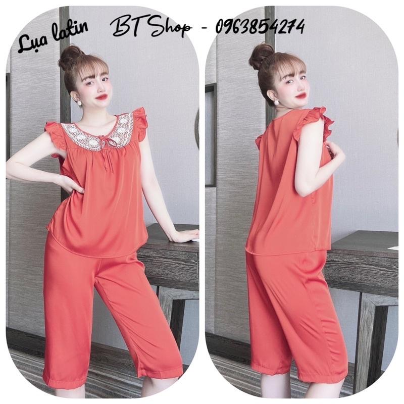 Đồ ngủ mặc nhà lụa latin cánh tiên trơn lửng freesize 42-57kg