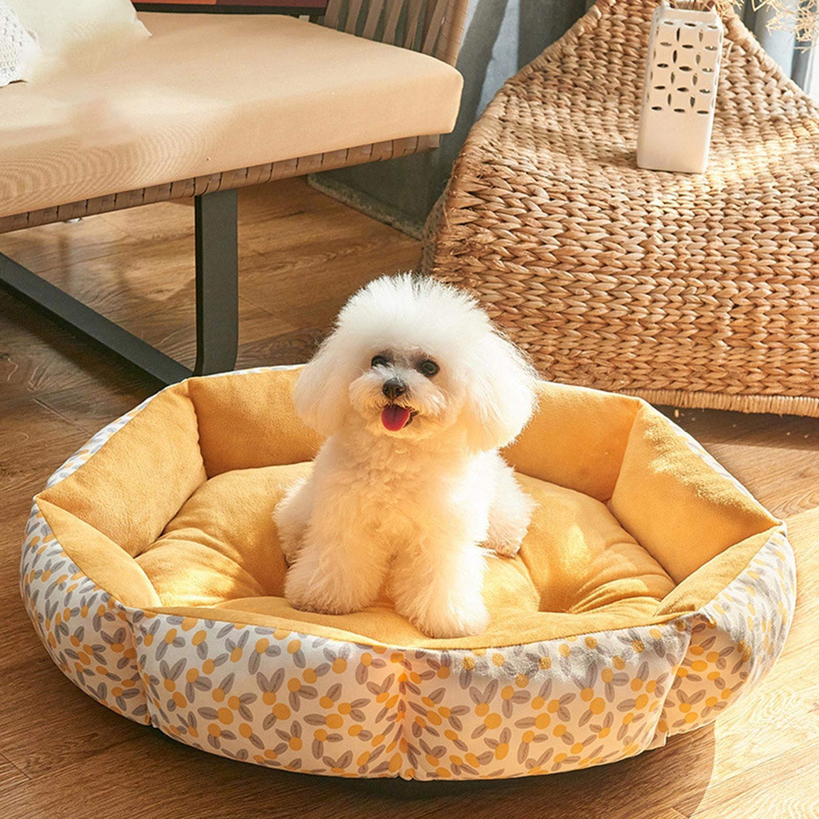 Round Dog Beds, Pet Dog Bed, Warm, Autumn Winter, Comfortable for Cats Kitten Small Dog Puppy