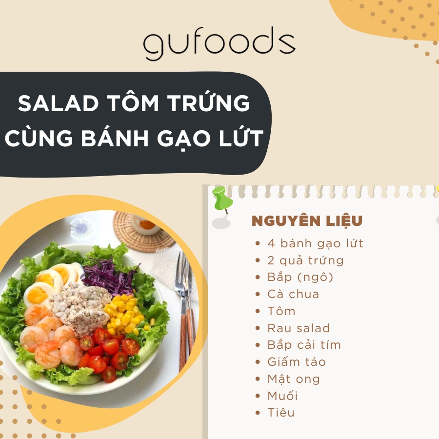 Bánh gạo lứt ăn kiêng GUfoods (Hộp 300g = 8 gói x 4 bánh) - Phù hợp Eat clean, Thực dưỡng, Tập Gym, Kiểm soát cân nặng, Thuần chay