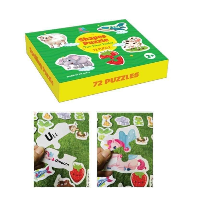 Đồ Chơi Ghép Hình 2 Mảnh Tư Duy SHAPES PUZZLE 72 PCS Hàng Việt Nam