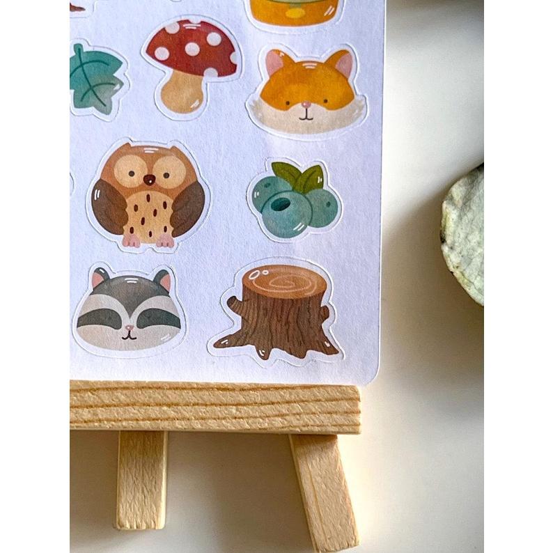 Sticker tự thiết kế - sticker sheet forest - hình dán sổ, nhật kí bullet journal - unim033