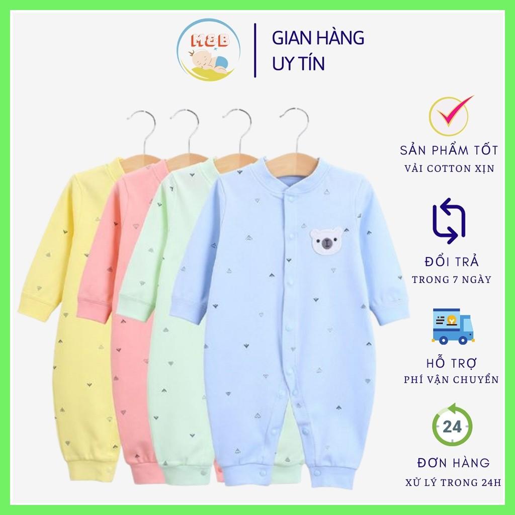 Bodysuit cho bé body liền thân dài tay cotton cho bé trai gái sơ sinh từ 3-12kg, hàng xuất Nhật cúc giữa đẹp – BD02