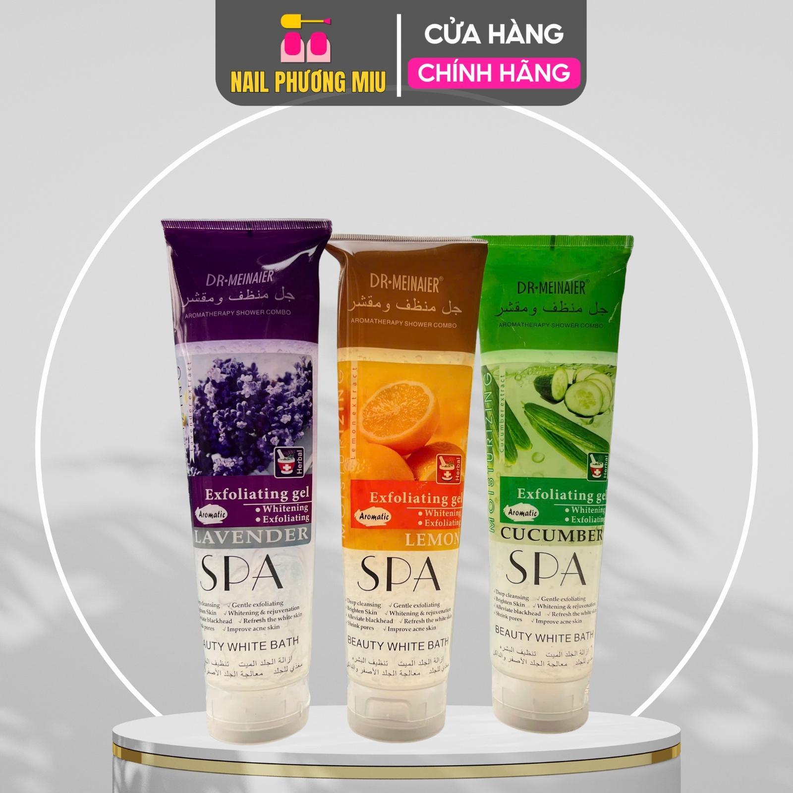Gel Tẩy Da Chết Meinaier 350g Làm Nail, Tuýp Kem Tẩy Tế Bào Da Thừa Loại To, Làm Mát, Sáng Dịu Da Spa Beauty White Bath Dưỡng Body Nữ