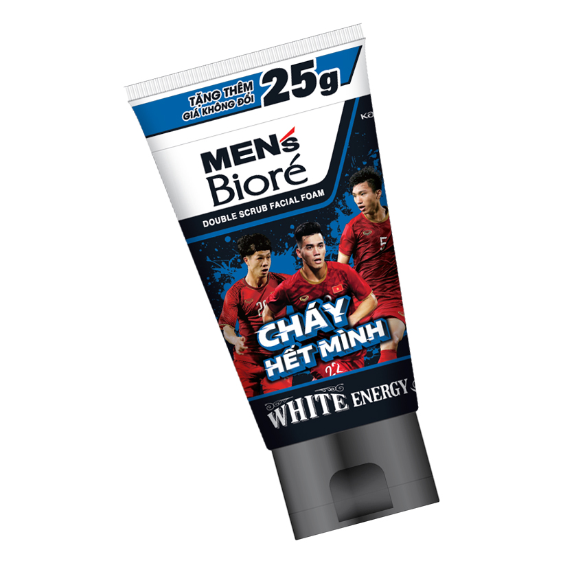 Sữa Rửa Mặt Men Biore Hạt Tác Động Kép Sáng Nam Tính 100g