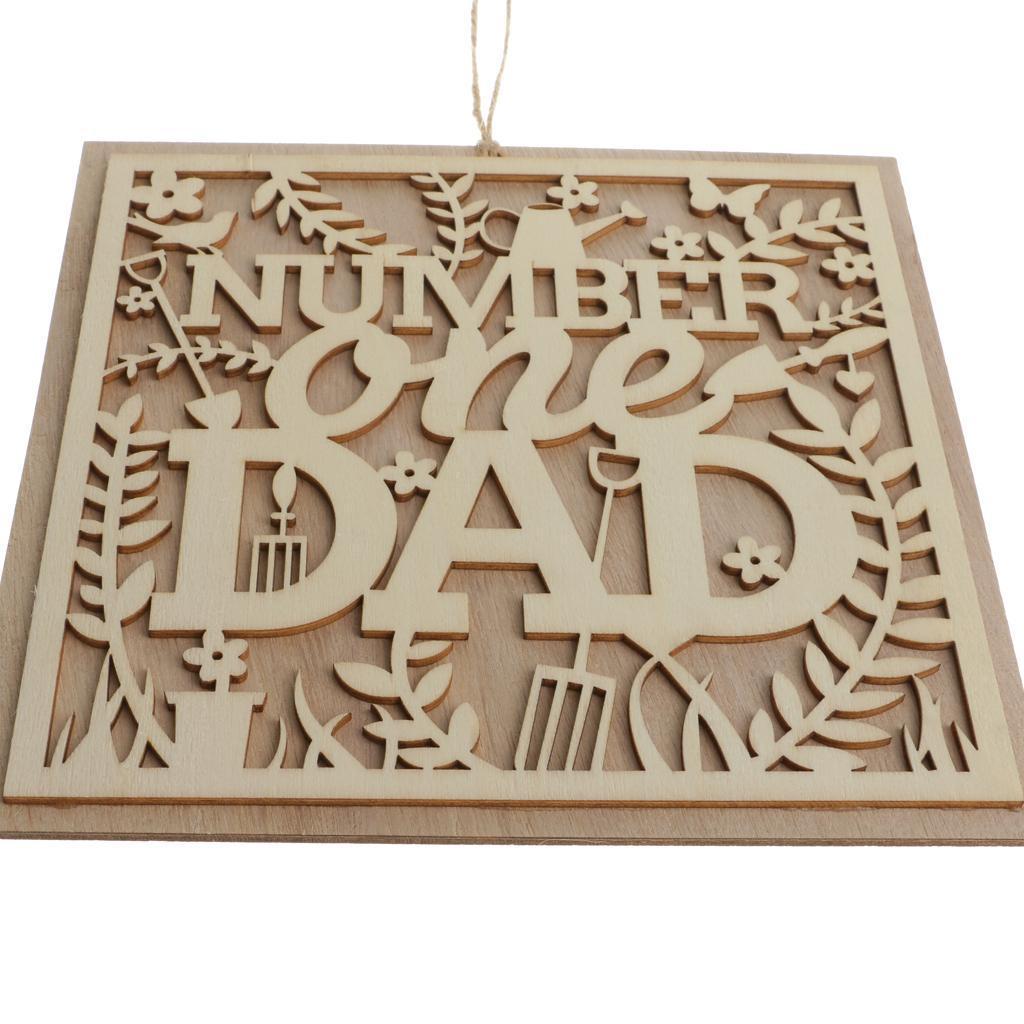 Vintage Style Number One Dad Wooden Plaque Board Father's Day Birthday Gift