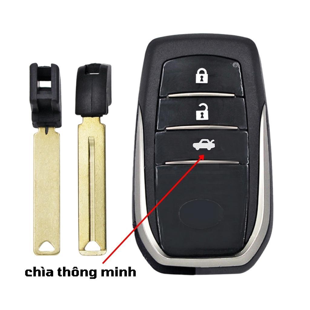 Bao da dành cho móc khoá bọc ốp chìa khóa xe ô tô Toyota Altis, Vios, Chìa độ đề nổ, da bò, nhiều màu, khâu thủ công To8