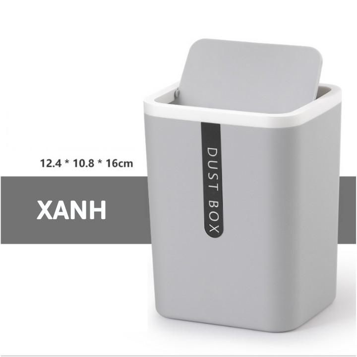 Thùng Rác Mini DUSTBOX Để Bàn Văn Phòng Nắp Lật Đa Năng Tiện Dụng Màu Siêu Xinh