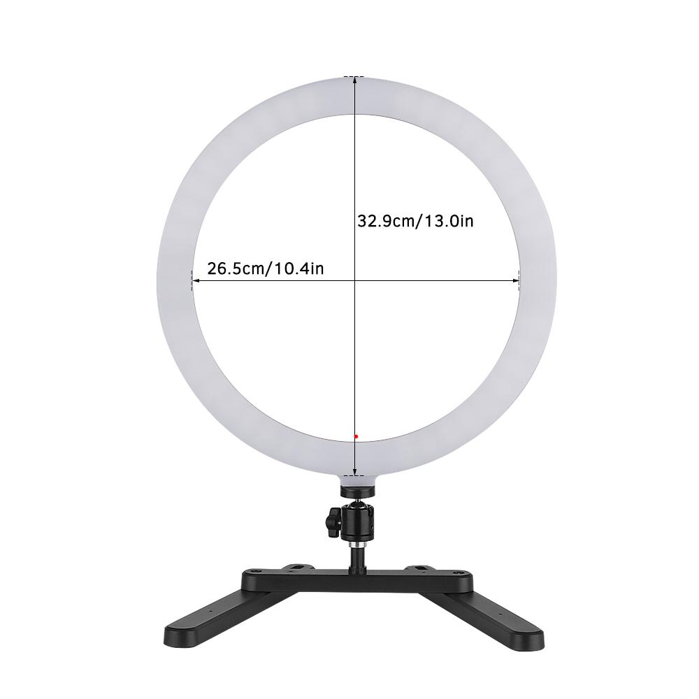 Đèn LED vòng để bàn chụp ảnh tự sướng 13 inch 30W Ánh sáng lấp đầy có thể làm mờ vô cấp 3200K-5600K với giá đỡ để bàn