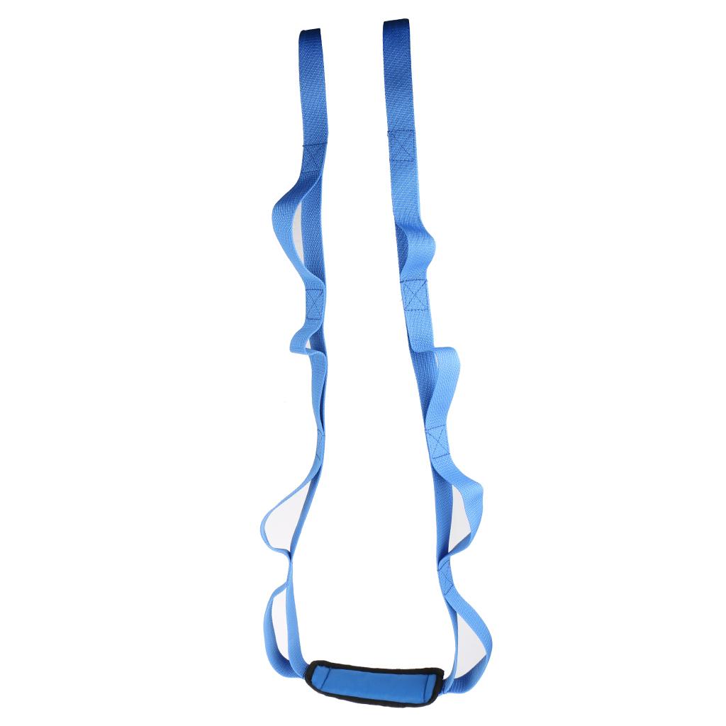 Multi-Grip Yoga Stretch Strap Waist Leg Back Pilates Workout Fitness Training Exercise Belt