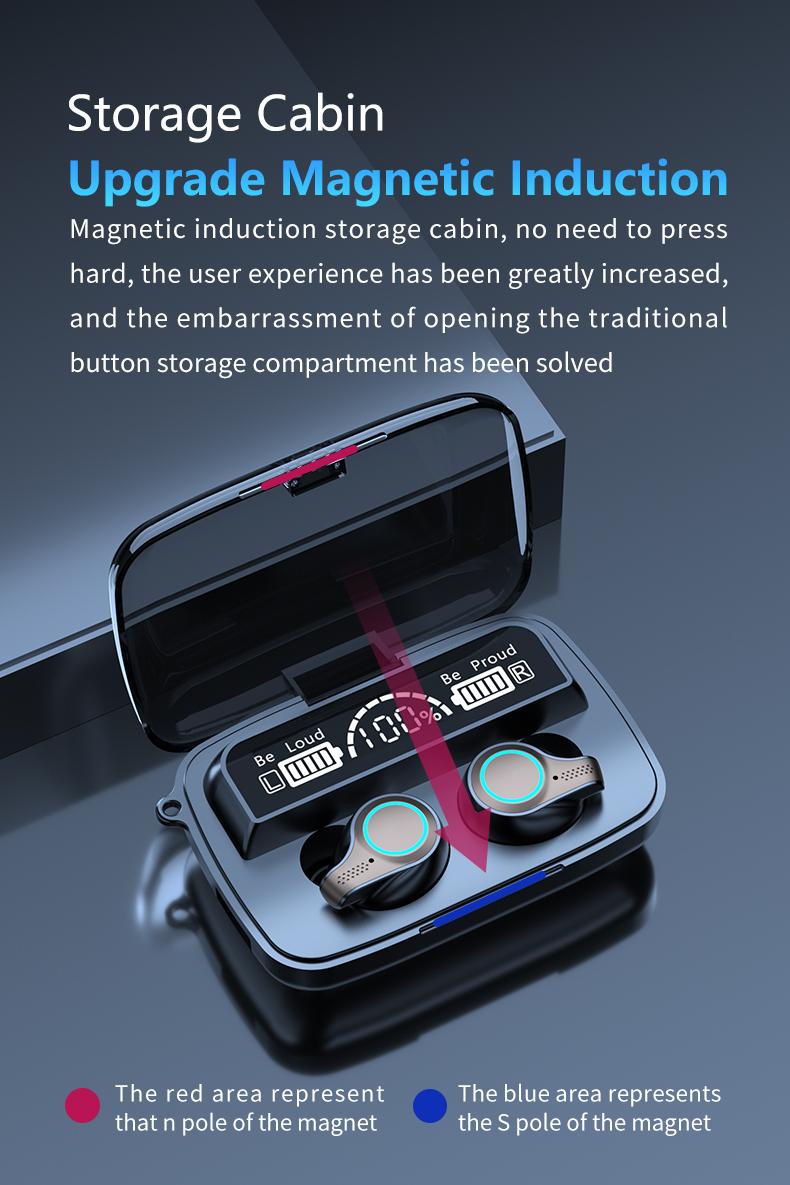 Bluetooth Earphones M18 TWS Wireless Headphones Waterproof Sports Touch Control Headset Charging case Stereo Earbuds