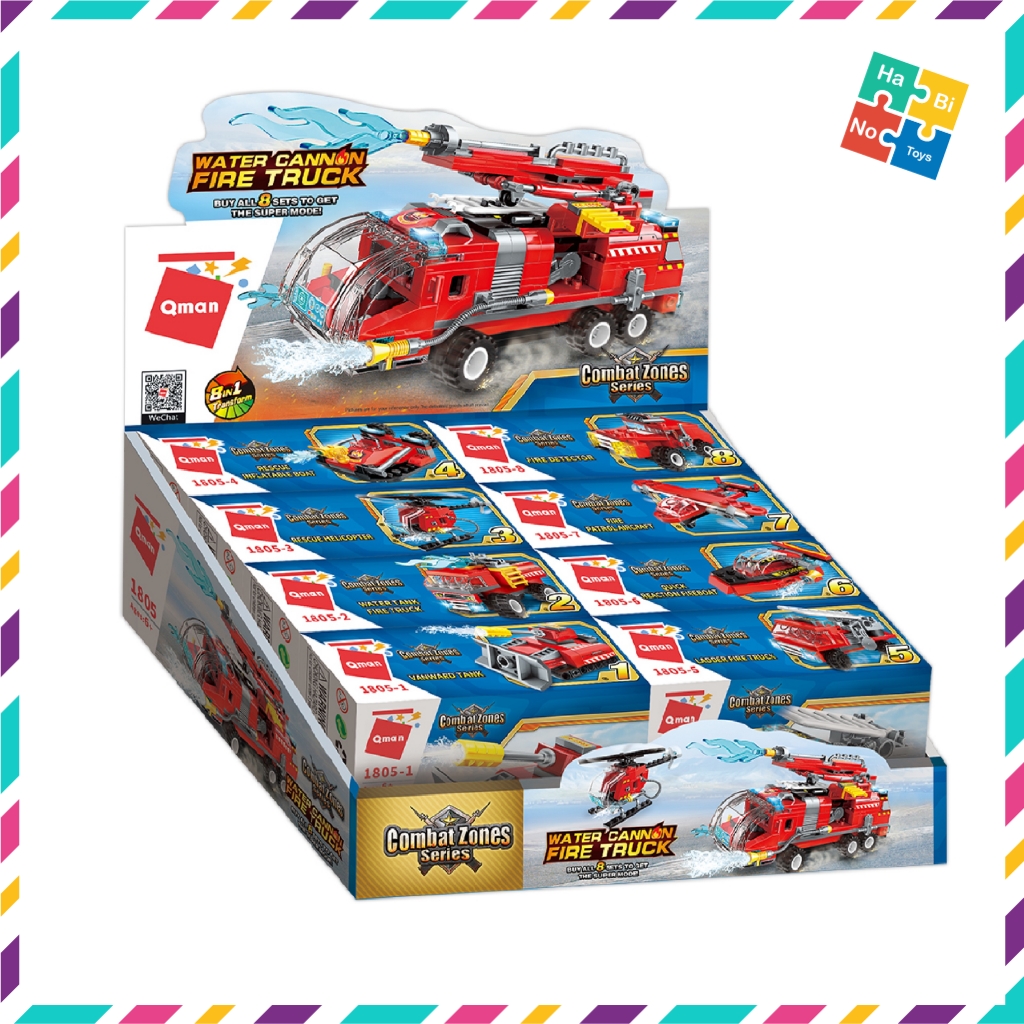 Đồ Chơi Xếp Hình Thông Minh Lego Qman 1805 Xe Ô Tô Cứu Hỏa 313 Mảnh Ghép 8 Trong 1 Cho Trẻ Từ 6 Tuổi