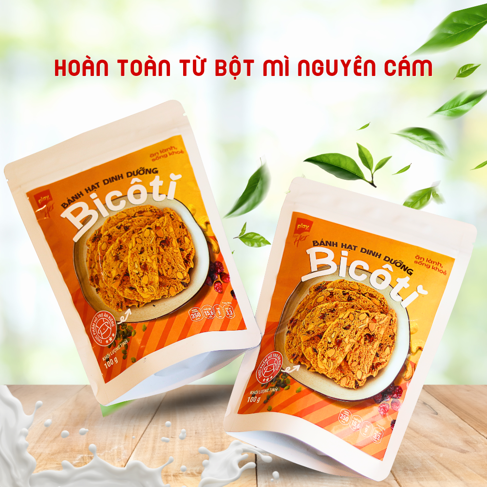 Bánh Bicoti PLAY Dinh Dưỡng Ăn Kiêng Lành Mạnh - Thanh ngũ cốc dinh dưỡng PLAY Healthy