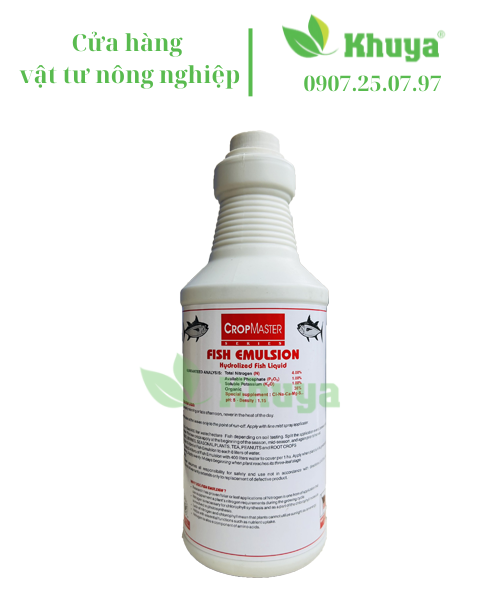 Phân bón lá hữu cơ Đạm Cá Mỹ Fish Emulsion 1 lít Cropmaster