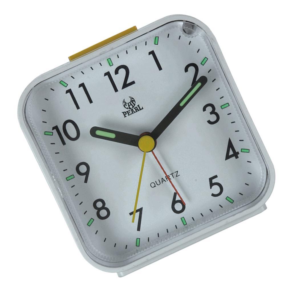 2Pcs Travel Alarm Clock Bedside Quartz Clock w/Night Light w/ Snooze Quiet
