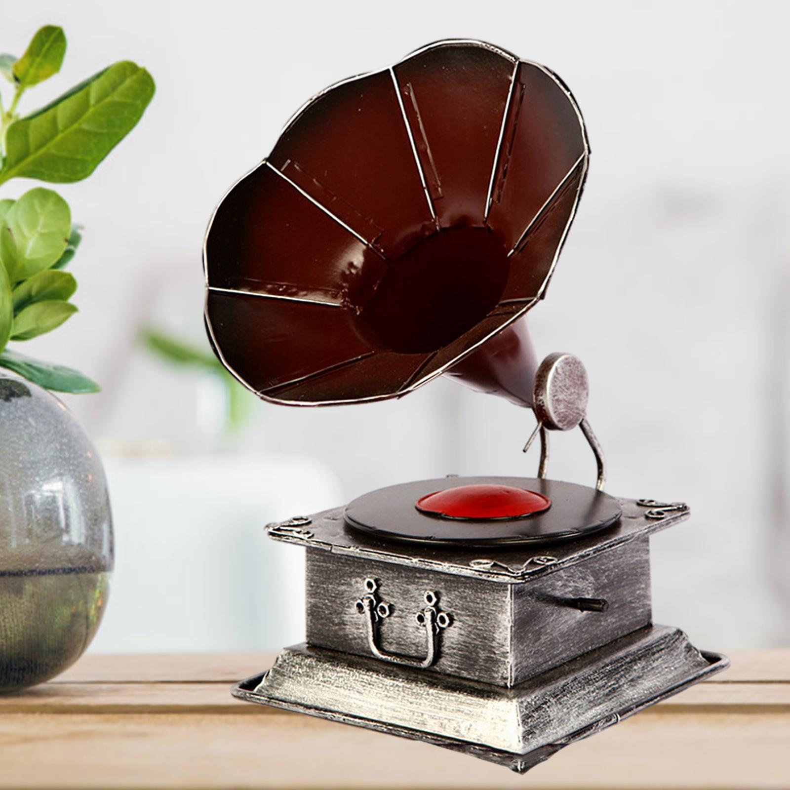 Vintage Style Phonograph Ornament Home Bedroom Decor Birthday Gifts