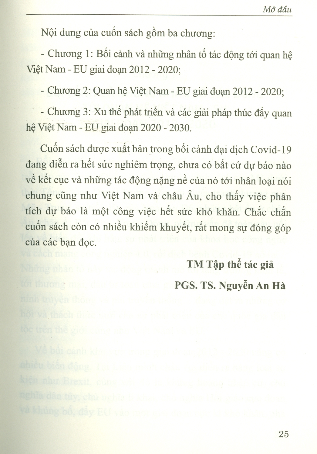 Thúc Đẩy Quan Hệ VIỆT NAM - LIÊN MINH CHÂU ÂU Trong Bối Cảnh Mới