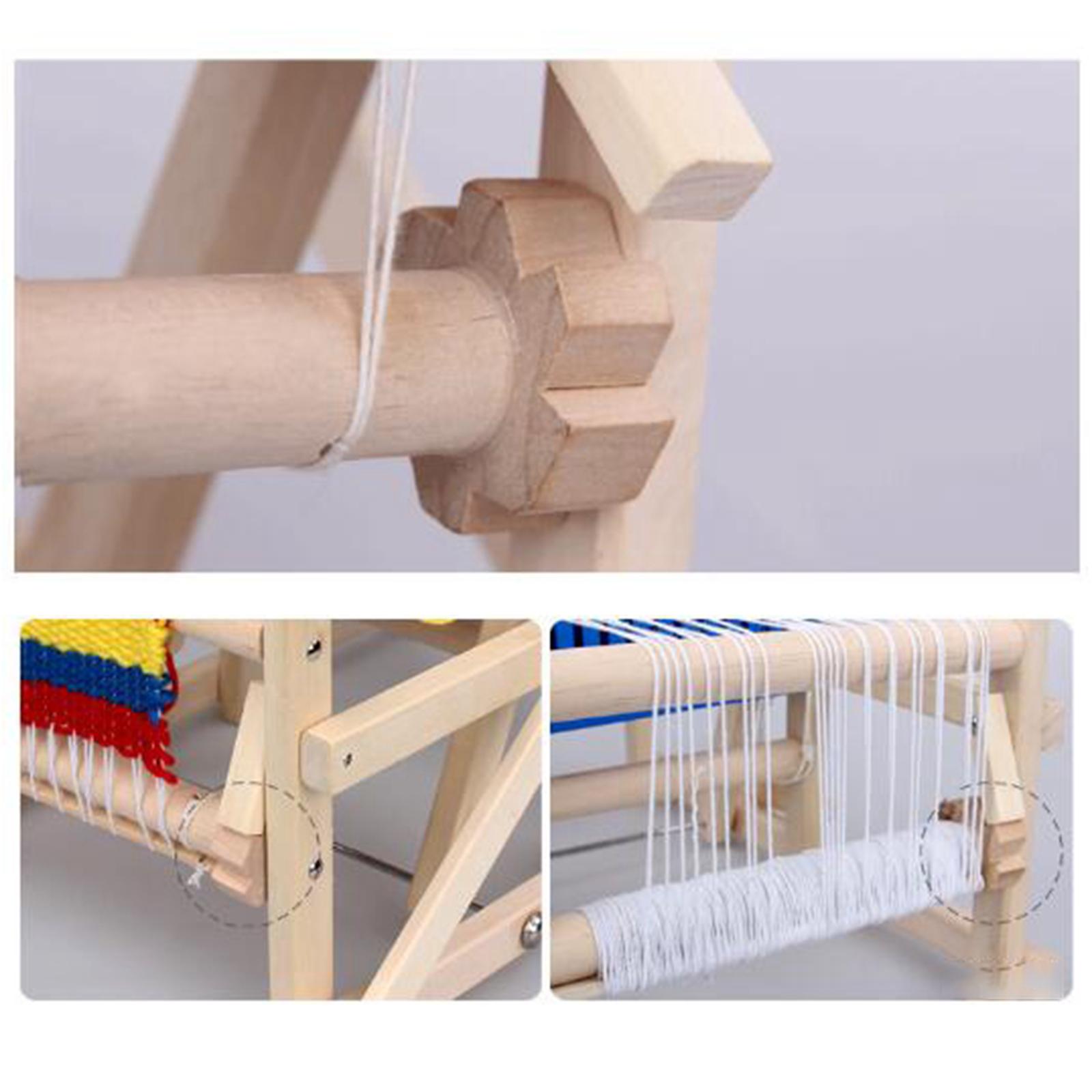 Wood Traditional Weaving Toys Loom Machine Craft Educational Toy Gift