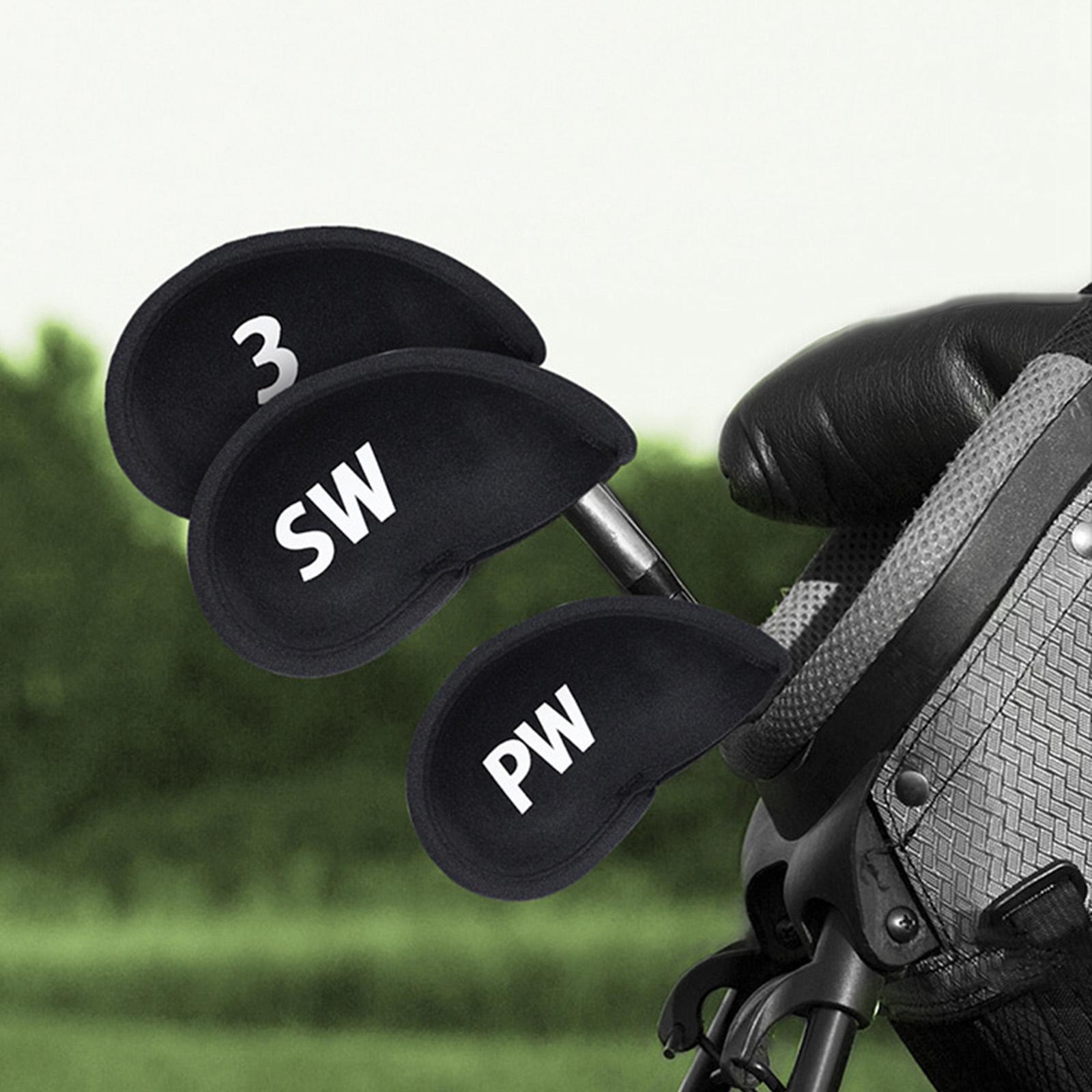 9 Pieces Golf Iron Headcovers Set Portable Neoprene Golf Iron Head Protector