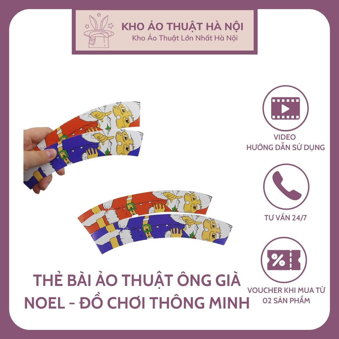 Thẻ Bài Ảo Thuật Ông Già Noel, Đạo Cụ Biểu Diễn Đường Phố, Đồ Chơi Kỹ Năng,Thông Minh, Sáng Tạo Cho Bé