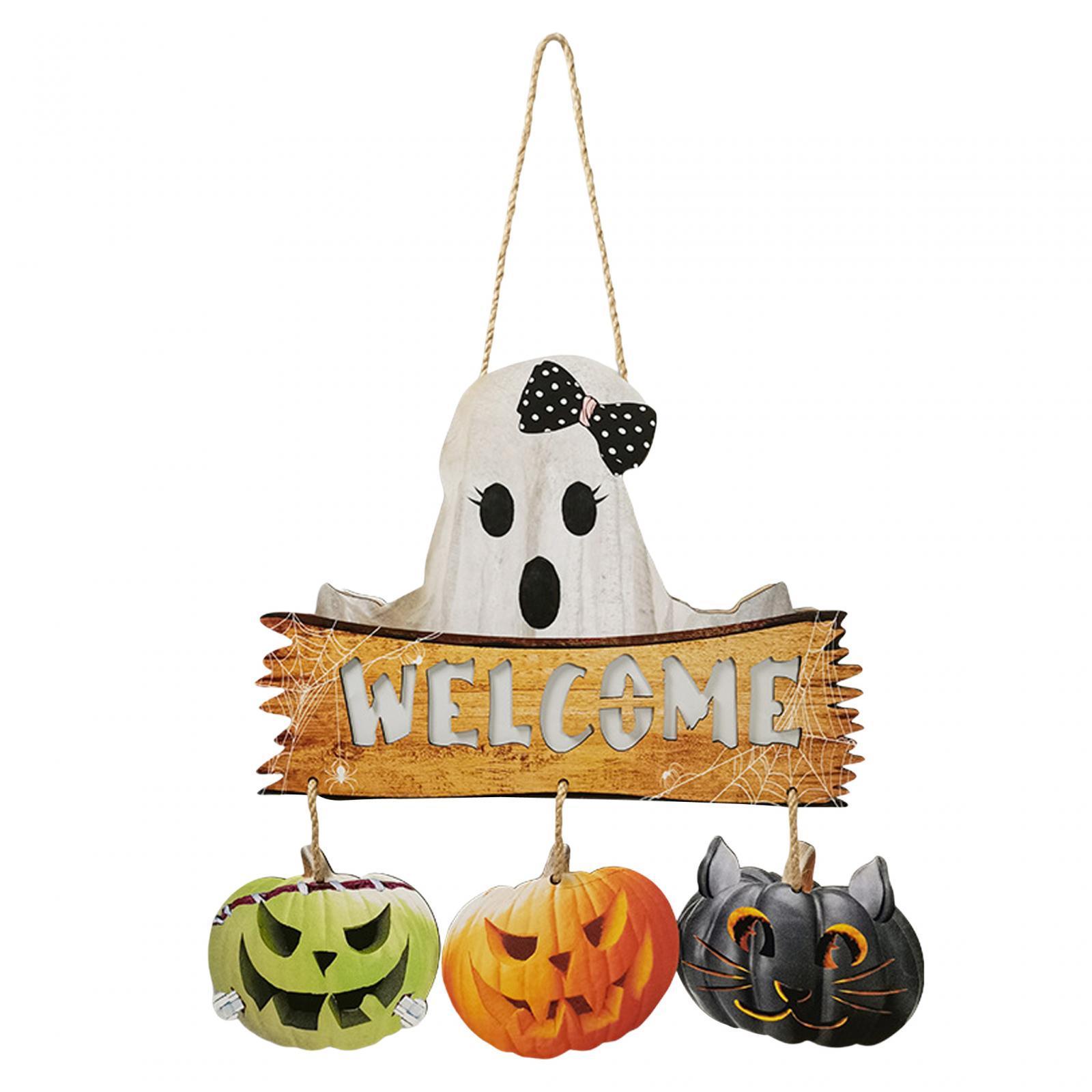 Halloween Door Sign Halloween Door Wreath Halloween Wooden Signs Porch Sign