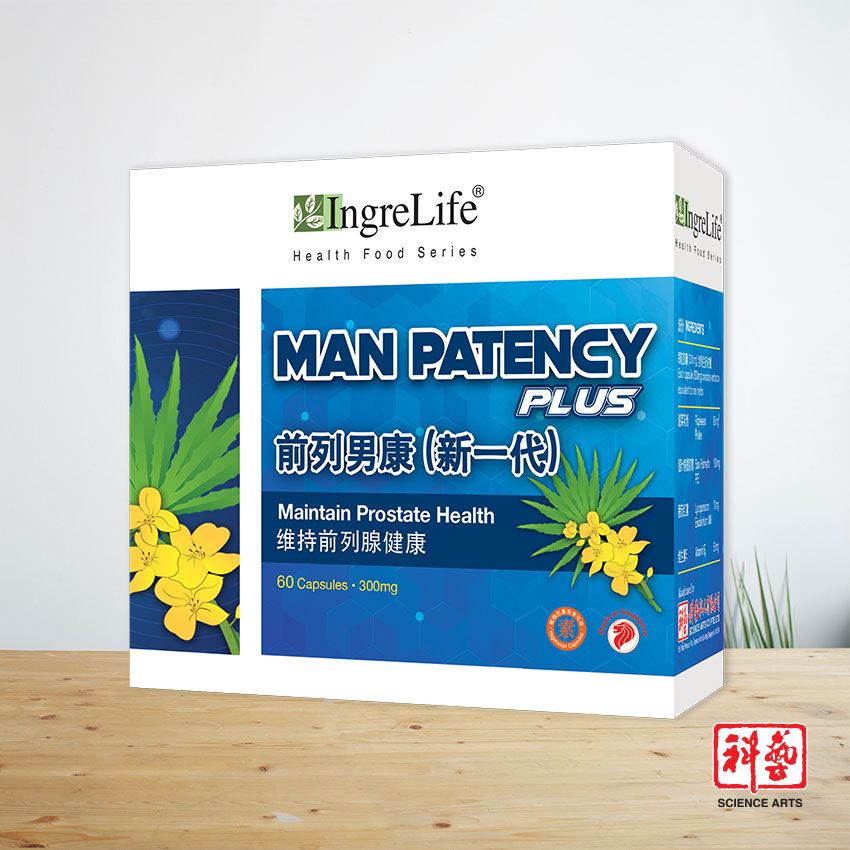 Viên Uống Hỗ Trợ Tuyến Tiền Liệt Cho Nam Giới IngreLife Singapore Tăng Cường Sức Khỏe Sinh Lý, Cải Thiện Lưu Thông Máu Man Patency Plus - Hộp 60 Viên x 300mg