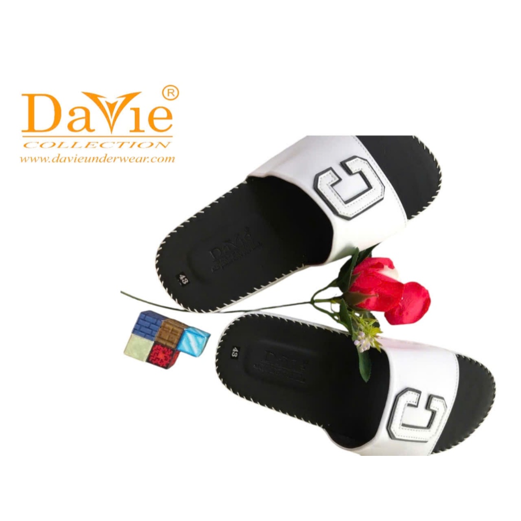 Dép Nam Quai Ngang Thương Hiệu Davie Dvsd04 Đường May Chắc Chắn, Đế Chống Trơn Trượt