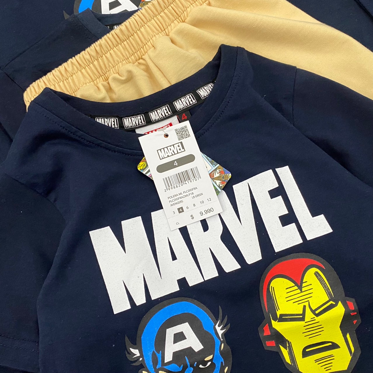 Bộ cotton cộc tay bé trai Marvel siêu nhân 12-38kg