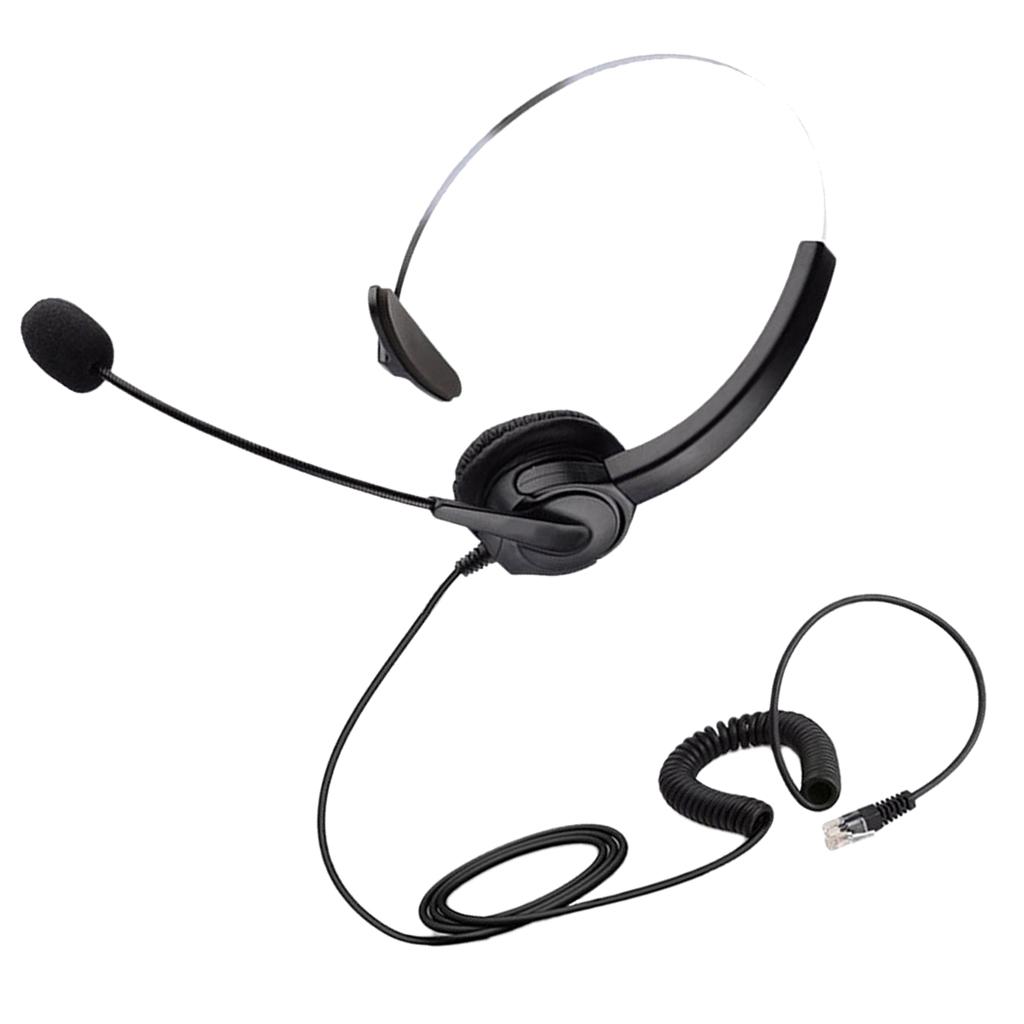 Call Center Hands-free Headsets RJ9 Headphone Monaural Microphone For Office
