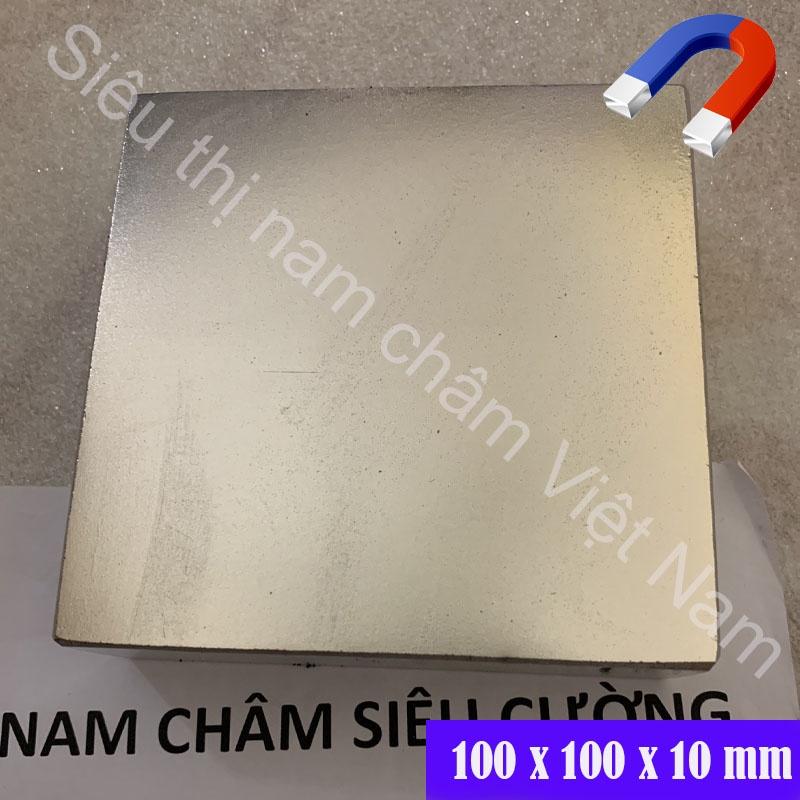 Nam châm hình vuông kích thước 100x100x10mm, nam châm đất hiếm mạnh