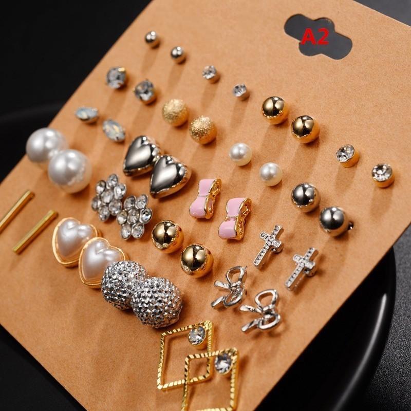 Bộ 20 đôi bông tai đinh tán hình tai hoa hướng dương thời trang