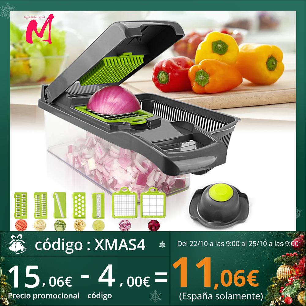 Rau Củ Quả Đa Năng Cắt Lát Trái Cây Khoai Tây Dao Gọt Vỏ Cà Rốt Xay Phụ Kiện Nhà Bếp Giỏ Đựng Dụng Cụ Thái Lát Rau Củ